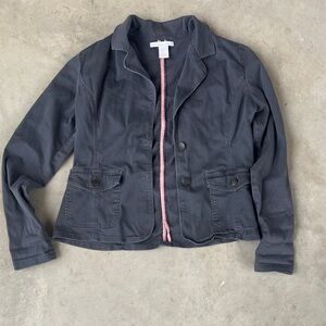 Charlotte Russe Charcoal Blazer with Pink Trim